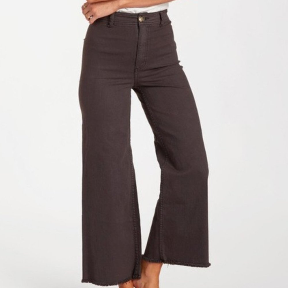 Billabong Free Fall High-Waist Pants Black Women's 30 NWT Cotton Vintage Style